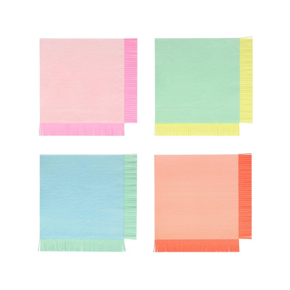 Colourful Fringed Large Paper Napkins Meri Meri Vibrant Home